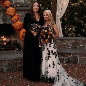 Esmerelda Velvet Wrap Maxi Dress | Black - L